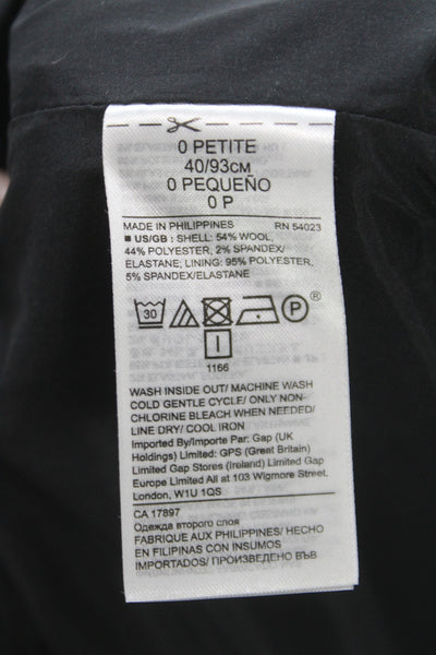 Banana Republic Women Straight Pencil Skirt Black Wool Blend Short Size 0P