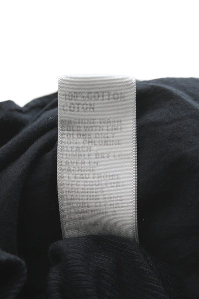 James Perse Womens Black Collared Button Up Cotton 3/4 Sleeve Basic Size 2