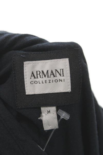 Armani Collezioni Mens Polo Shirt Short Sleeve Black Cotton Collared Size M