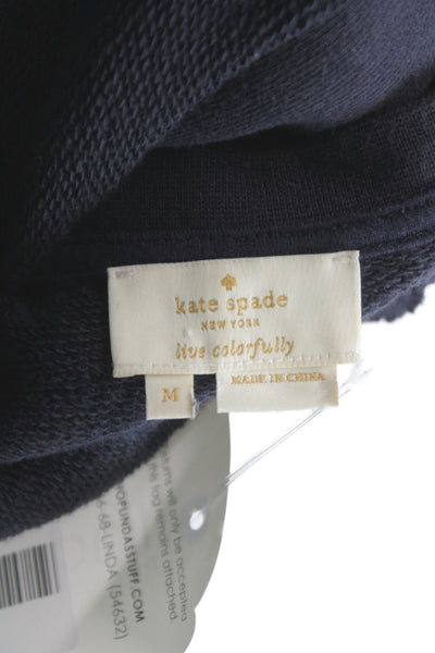 Kate Spade New York Womens Black Cotton Crewneck Basic Sweatshirt Size M
