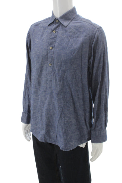 Charles Tyrwhitt Mens Denim Collared Button Up Top Blue Size M