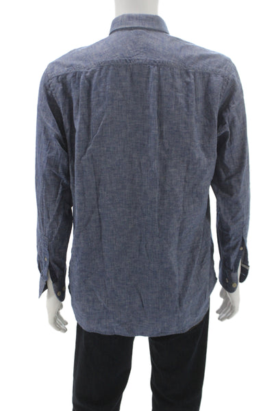 Charles Tyrwhitt Mens Denim Collared Button Up Top Blue Size M