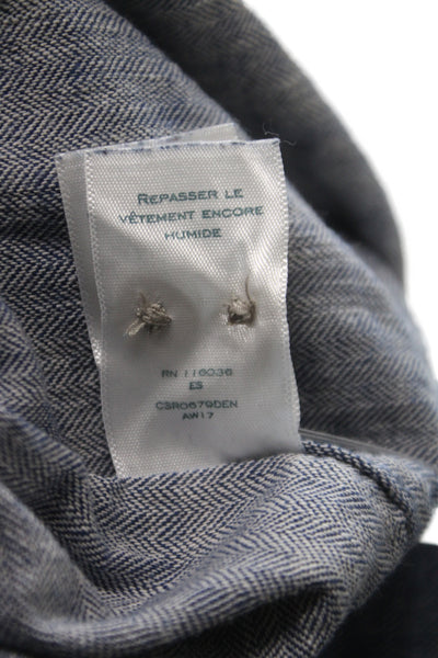 Charles Tyrwhitt Mens Denim Collared Button Up Top Blue Size M