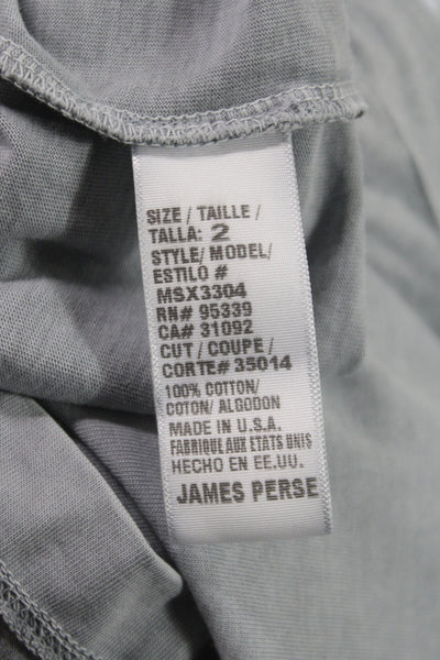 James Perse Mens Polo Shirt Gray Long Sleeve Collared 100% Cotton Size 2