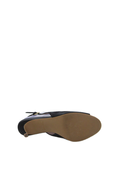 Cole Haan Womens Leather Suede Stiletto Ankle Strap Heels Black Size 9