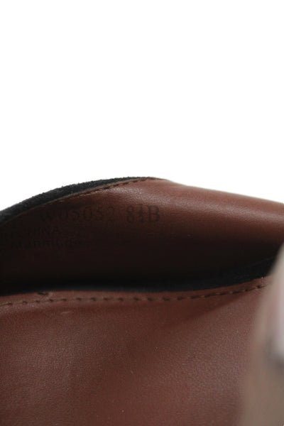 Cole Haan Womens Leather Suede Stiletto Ankle Strap Heels Black Size 9