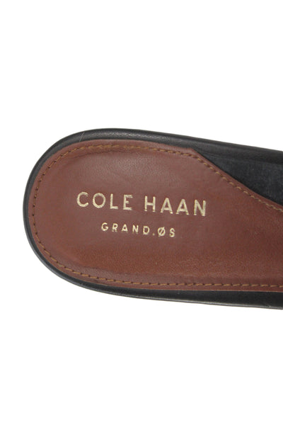 Cole Haan Womens Leather Suede Stiletto Ankle Strap Heels Black Size 9