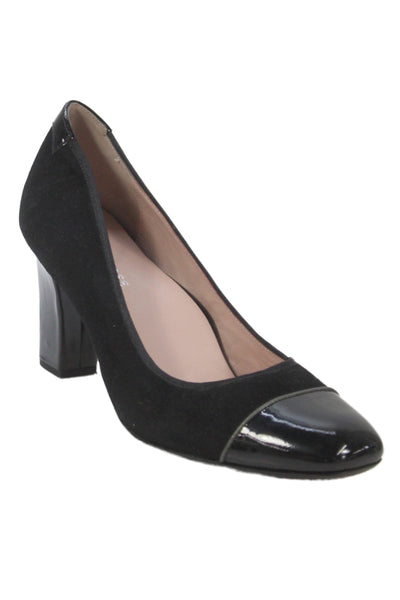 Taryn Rose Womens Leather Suede Block Pump Heels Black Size 10