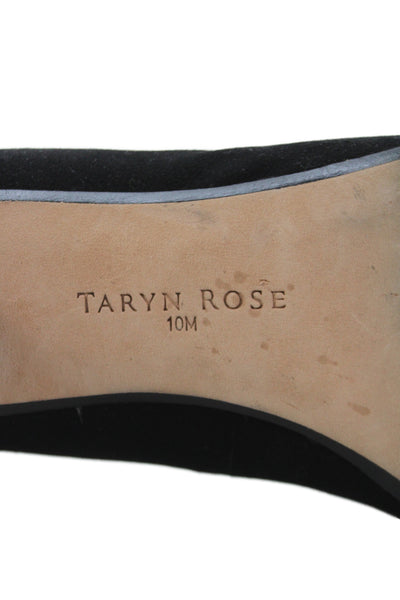 Taryn Rose Womens Leather Suede Block Pump Heels Black Size 10