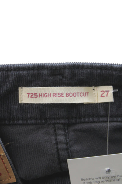 Levis Womens Black Bootcut Jeans Cotton Button Casual Size 27
