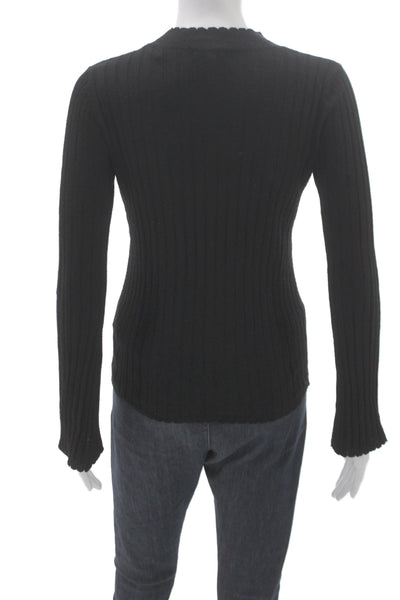 Joie Womens Pullover Crew Neck Black Long Sleeve Size 2XS