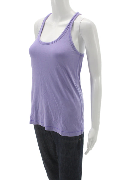 Lululemon Women Tank Purple Scoop Neck Cotton Sleeveless Size 4
