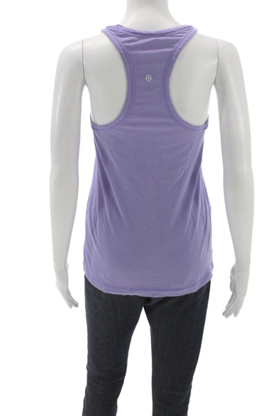 Lululemon Women Tank Purple Scoop Neck Cotton Sleeveless Size 4