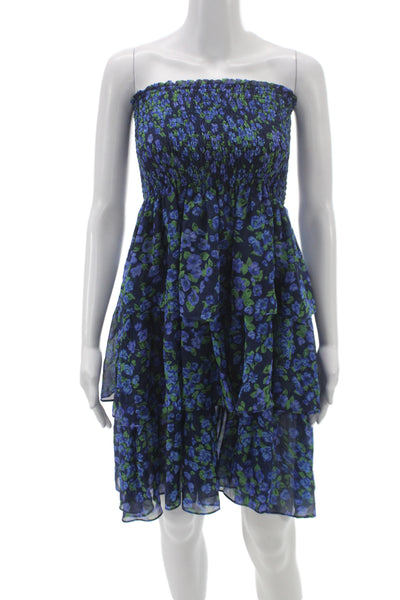 The Kooples Womens Silk Off Shoulder Floral Midi Dress Sleeveless Size 3