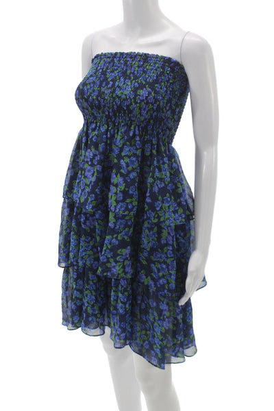 The Kooples Womens Silk Off Shoulder Floral Midi Dress Sleeveless Size 3
