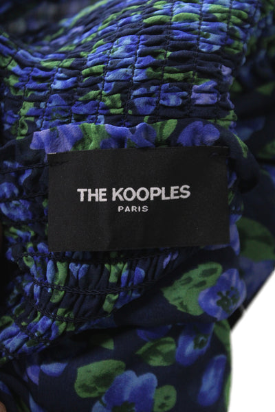 The Kooples Womens Silk Off Shoulder Floral Midi Dress Sleeveless Size 3