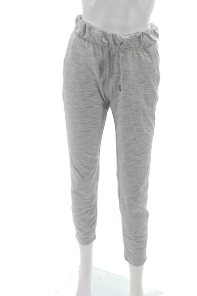 Lululemon Women Gray Jogger Pants Drawstring Flecked Nylon Size 2