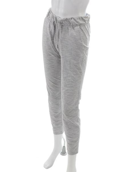 Lululemon Women Gray Jogger Pants Drawstring Flecked Nylon Size 2