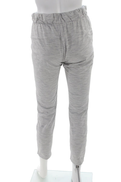Lululemon Women Gray Jogger Pants Drawstring Flecked Nylon Size 2
