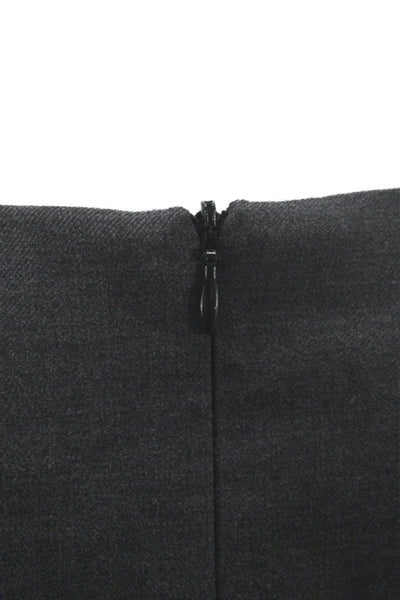 Barneys New York Women Gray Wool Wrap Dress Long Sleeve V Neck Size 4