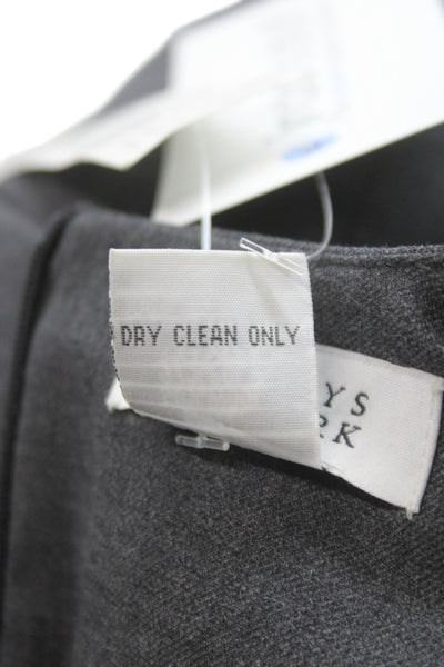 Barneys New York Women Gray Wool Wrap Dress Long Sleeve V Neck Size 4
