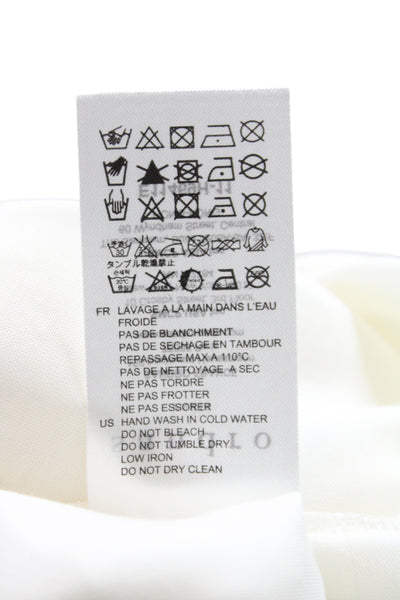 Sandro Women Basic Blouse White High Neck Sleeveless Zip Viscose Size 1