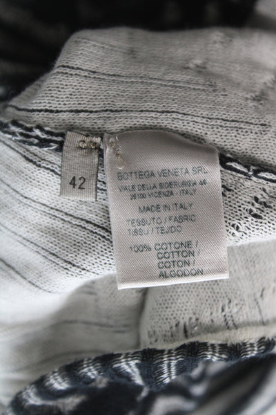 Bottega Veneta Womens Black Floral V-Neck Cotton Cardigan Long Sleeve Size 42