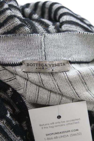Bottega Veneta Womens Black Floral V-Neck Cotton Cardigan Long Sleeve Size 42