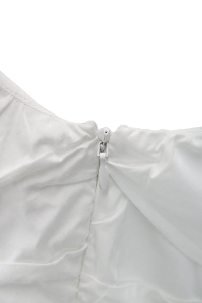 ALC Women One Shoulder White Cotton Blouse Zip Size 8