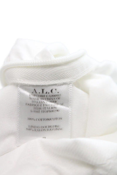 ALC Women One Shoulder White Cotton Blouse Zip Size 8