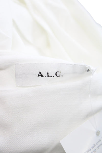 ALC Women One Shoulder White Cotton Blouse Zip Size 8