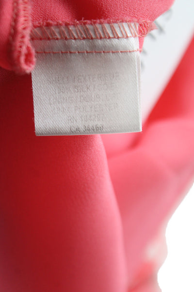 Milly Women Silk Halter Tunic Blouse Pink Geometric Sleeveless Size 4