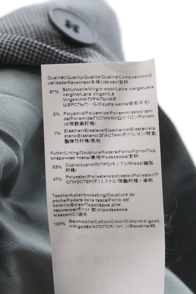 Boss Hugo Boss Women Gray Checked Virgin Wool Basic Jacket Button Size 6