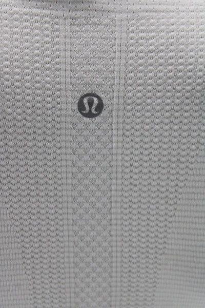 Lululemon Women Basic White Nylon Crew Neck T-Shirt Short Sleeve Size S