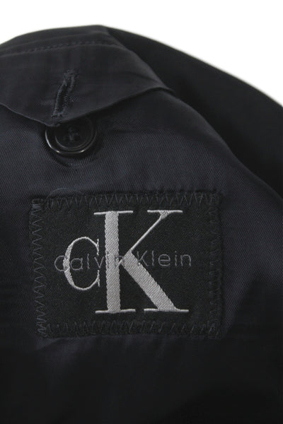 CK Calvin Klein Mens Black Wool Blazer Button Size 42
