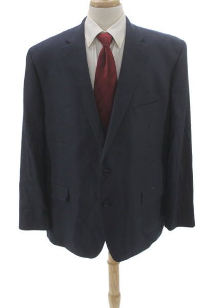 Michael Kors Mens Blue Check Blazer Button Size 50