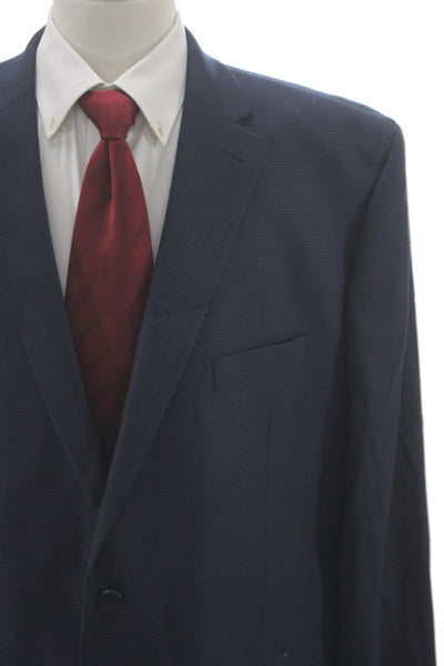 Michael Kors Mens Blue Check Blazer Button Size 50