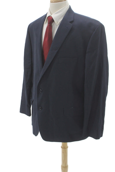 Michael Kors Mens Blue Check Blazer Button Size 50