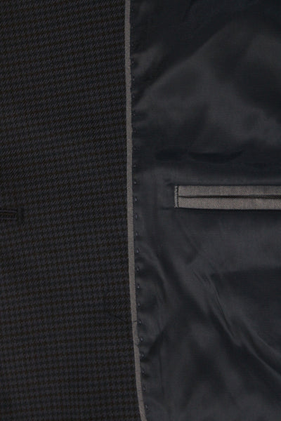 Michael Kors Mens Blue Check Blazer Button Size 50