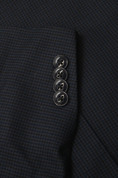 Michael Kors Mens Blue Check Blazer Button Size 50
