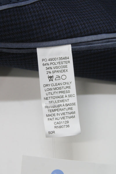 Michael Kors Mens Blue Check Blazer Button Size 50