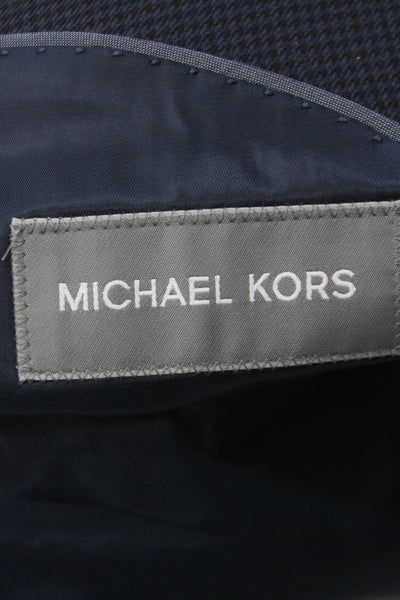 Michael Kors Mens Blue Check Blazer Button Size 50
