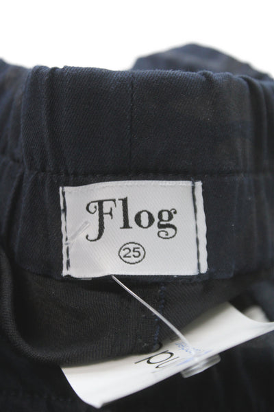 Flog Women Jogger Pants Blue Camo Drawstring 98% Cotton Inseam 28 Size 25