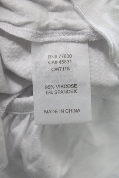 Chaser Women Tunic Blouse White Scoop Neck Viscose Size M