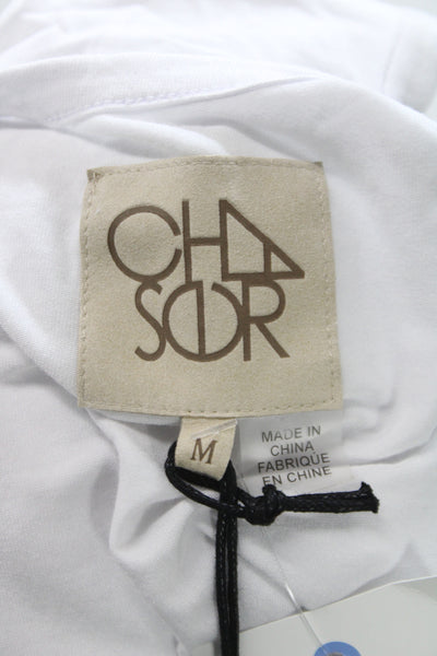 Chaser Women Tunic Blouse White Scoop Neck Viscose Size M