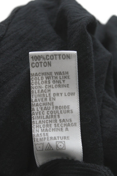 Standard James Perse Women Collared Cotton Black Button-Up 3/4 Sleeve Size 3