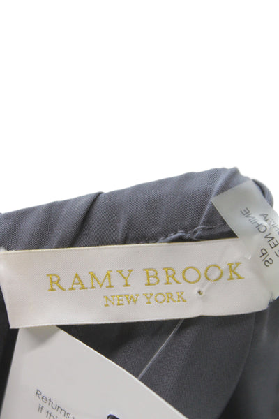 Ramy Brook Women Tunic Blouse Gray Long Sleeve Scoop Neck Size S
