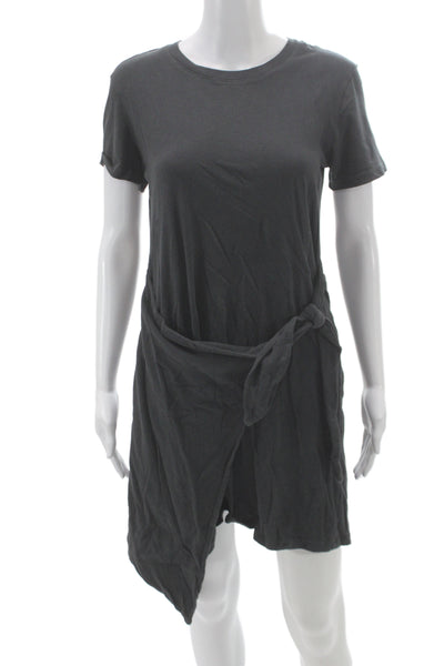 Rails Women T-Shirt Dress Black Crew Neck Short Sleeve Mini Cotton Size S