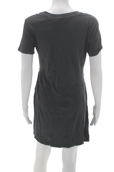 Rails Women T-Shirt Dress Black Crew Neck Short Sleeve Mini Cotton Size S