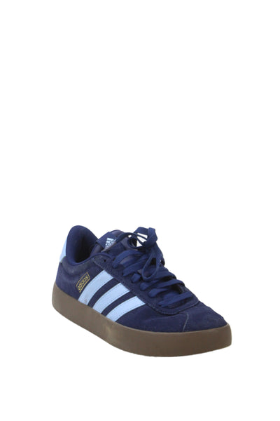 Adidas Mens Suede VL Court 3.0 Lace-Up Casual Sneakers Blue Size 8